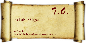Telek Olga névjegykártya