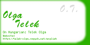 olga telek business card